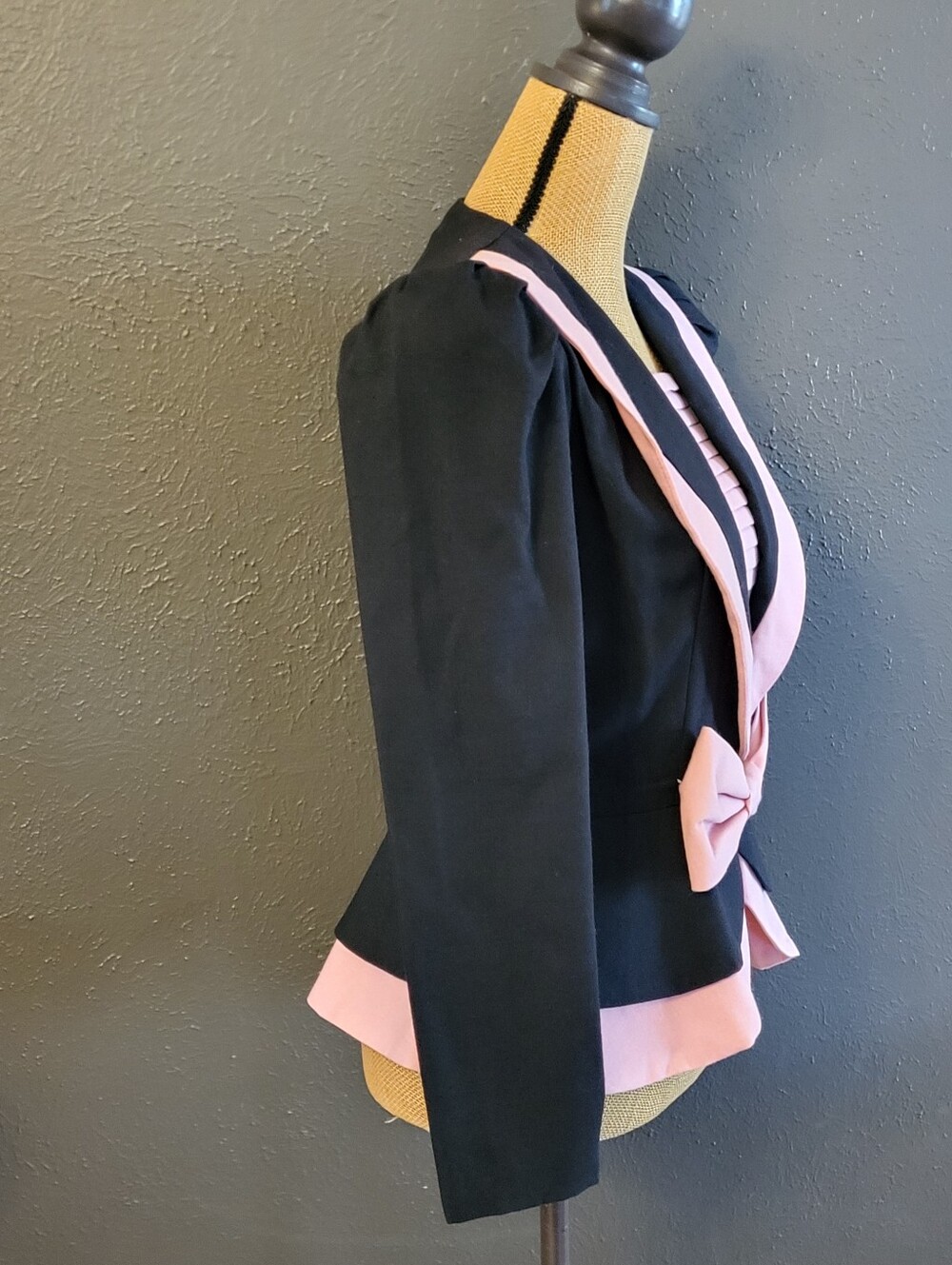Etoile Collection Vintage 80s Black/Pink Colorblock Jacket Size 4 - Picture 3 of 10